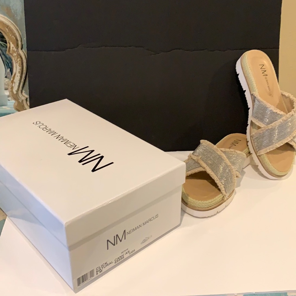 Neiman Marcus NEW with box canvas shoes